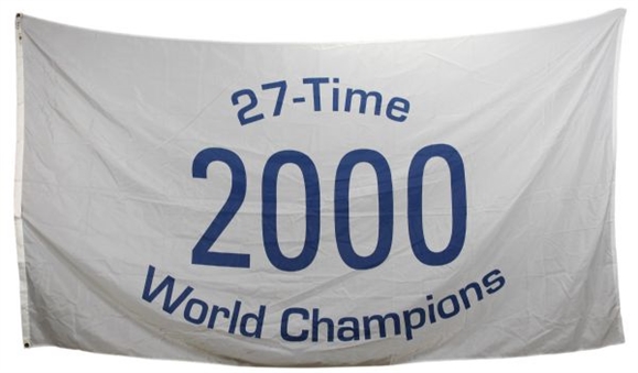New York Yankees 27-Time World Champions 2000 65x120 Flag (Yankee/Steiner LOA)